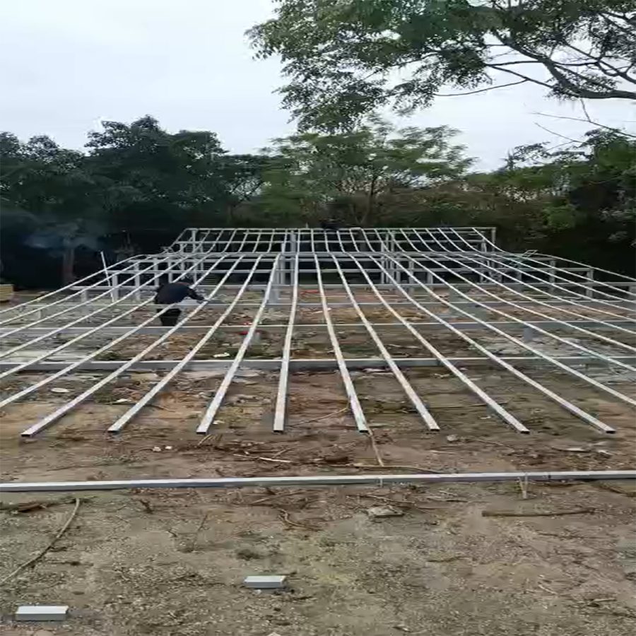 Instalación de la estructura de la base de Rainbow Sliding Park Rides