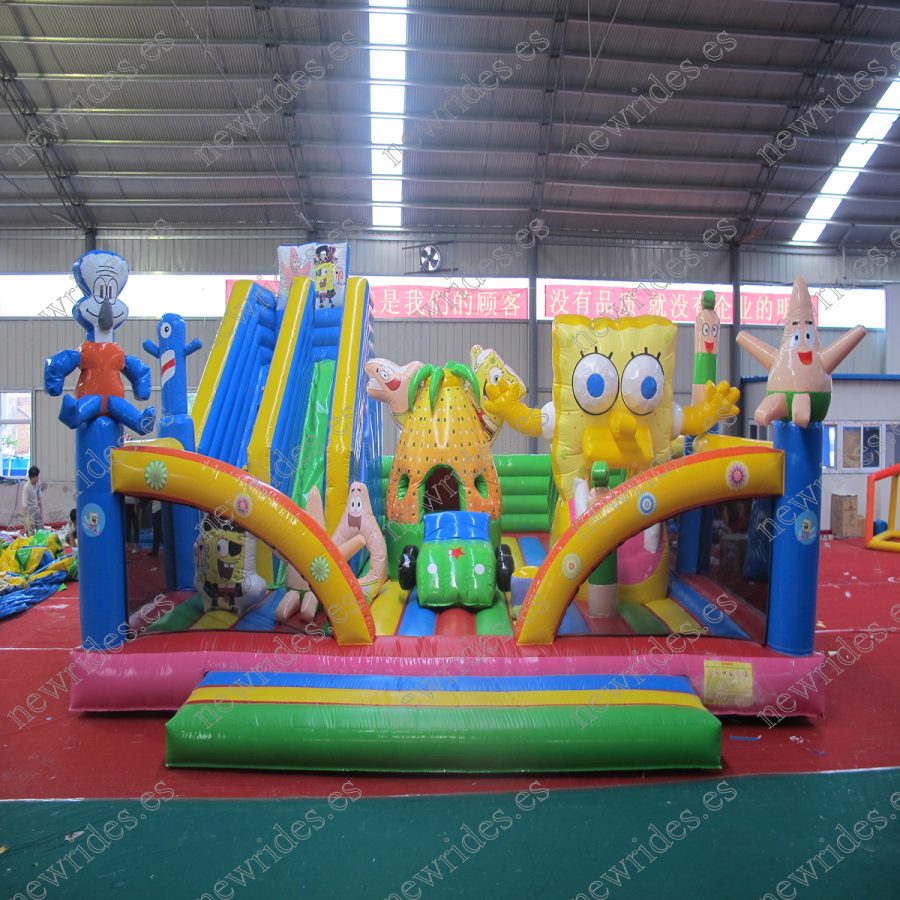 Trampolín inflable temático de Bob Esponja de gran tamaño de 8,5X8,5 M a la venta